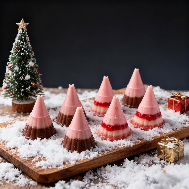 LLPMutu 3D Christmas Tree Silicone Molds Large Christmas Molds Xmas Tree Pan Silicone Mold 8-Cavity Christmas Cake Mold for Mousse Cake Muffin Baking Jello Chocolate Ice Cube Soap Candle Lotion Bar Bath Bomb - Image 2